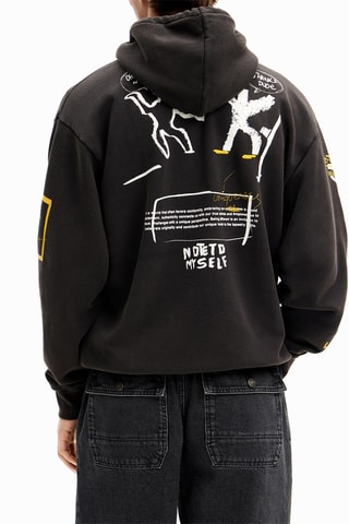Sweat regular à capuche - Noir