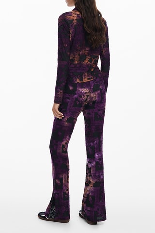 T-shirt regular - Violet - Noir