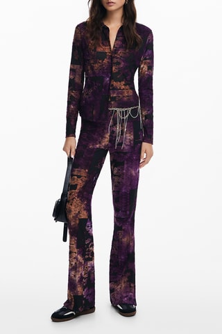 T-shirt regular - Violet - Noir