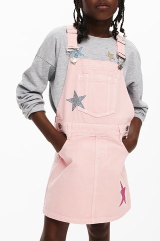 Robe salopette sans manches - Rose
