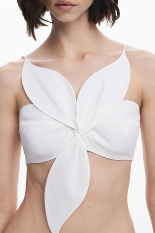 Blouse regular sans manches - Blanc