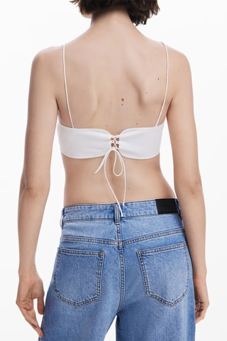 Blouse regular sans manches - Blanc