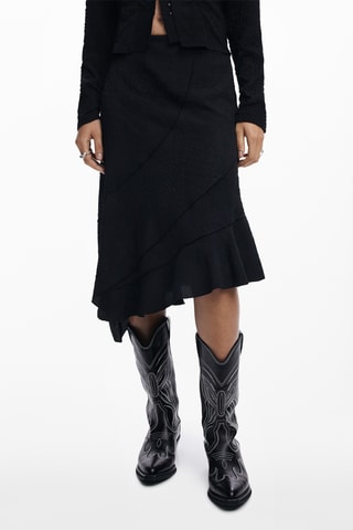 Jupe midi asymétrique - Noir