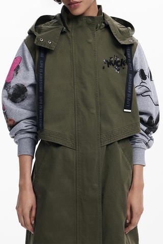 Parka regular à capuche - Vert