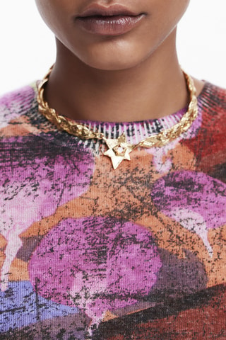 Pull regular - Gris, rose et vert