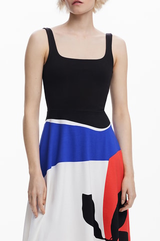 Robe midi sans manches - Noir