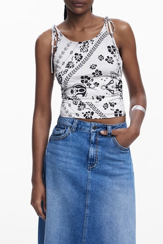 T-shirt regular sans manches - Blanc