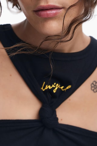 T-shirt regular sans manches - Noir
