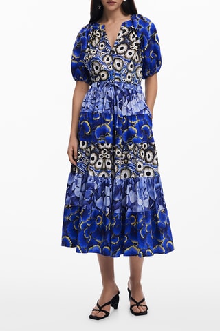 Robe midi - Bleu