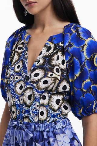 Robe midi - Bleu