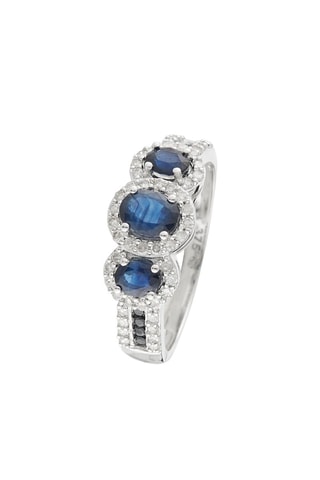 Anello Varis - Oro bianco, zaffiri e diamanti