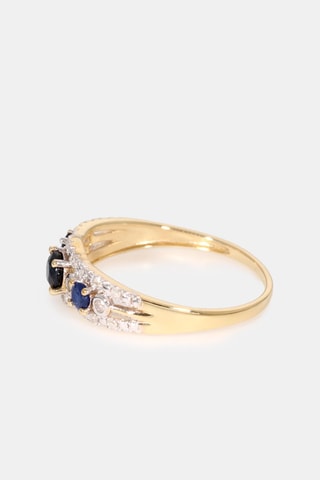 Anello Milady - Oro giallo, diamanti e zaffiri