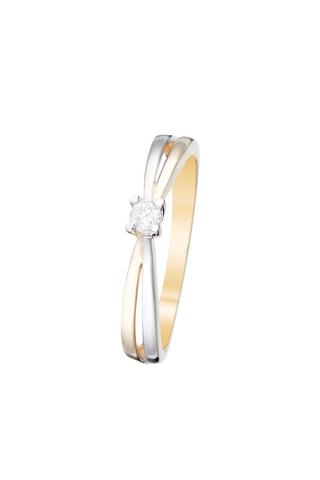 Solitario Ma bien Aimée - Oro bianco, oro giallo e diamante