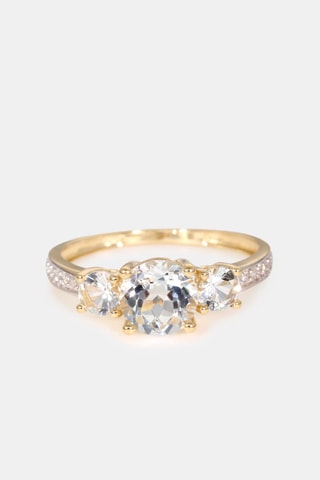 Anello Passion - Oro giallo, diamanti e topazi