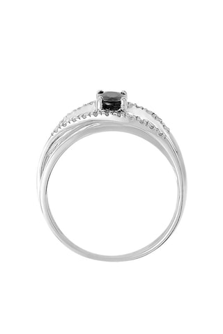 Anello Missouri - Oro bianco, diamanti e zaffiro
