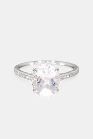 Anello Eclat de soleil - Oro bianco, diamanti e topazio