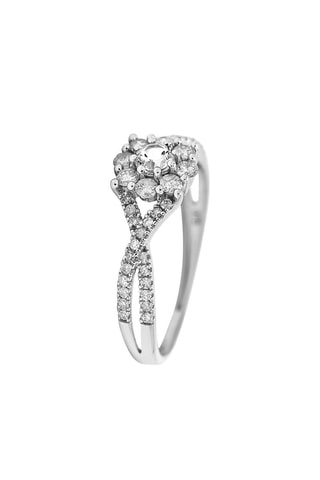 Anello Daria - Oro bianco, diamanti e topazio