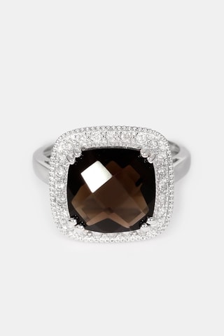 Anello Ludivine - Oro bianco, diamanti e quarzo