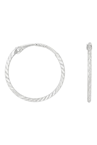 Orecchini a cerchio Twistées - Oro bianco - 1,27 cm