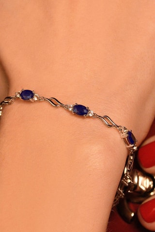 Bracciale Beni - Oro bianco, topazi e zaffiri