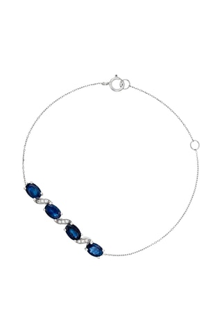 Bracciale Baru - Oro bianco, diamanti e zaffiri