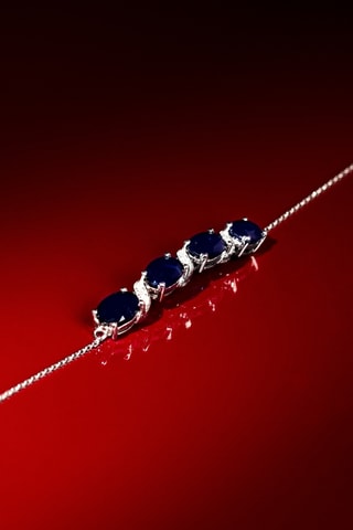 Bracciale Baru - Oro bianco, diamanti e zaffiri