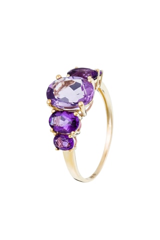 Anello Violet Hill - Oro giallo e ametiste