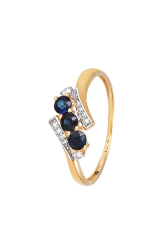 Anello Melbourne - Oro giallo, zaffiri e diamanti