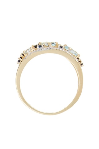 Anello Dahra - Oro giallo, diamanti, topazi e zaffiri