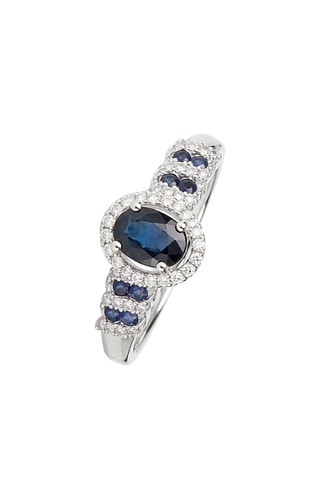 Anello Siquijor - Oro bianco, zaffiri e diamanti