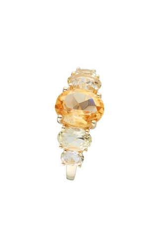 Anello Yellow Hill - Oro giallo, citrino e quarzi