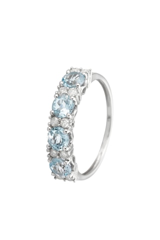 Anello Cendrillon - Oro bianco, diamanti e topazio