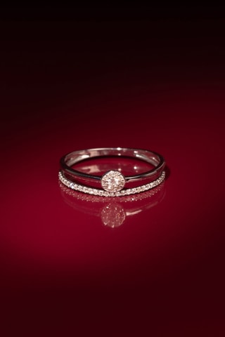 Anello Ashley - Oro bianco e diamanti