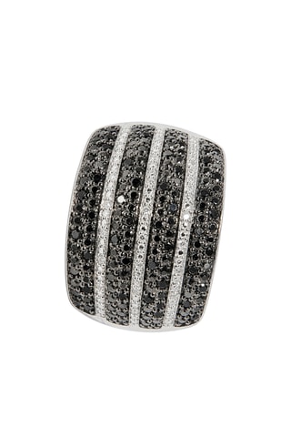 Anello Maeva - Oro bianco, diamanti bianchi e diamanti neri