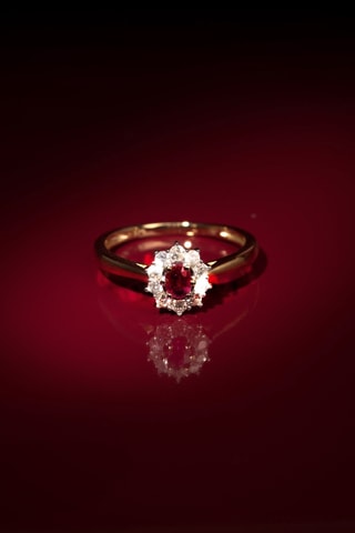 Anello Joal - Oro giallo, rubini e diamanti