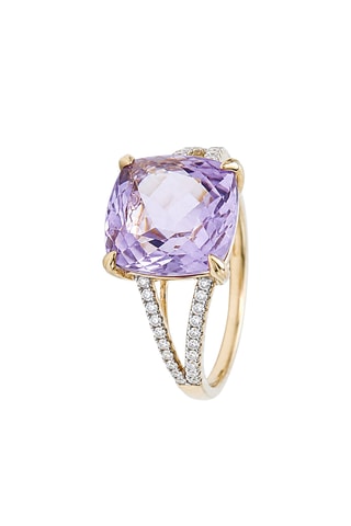 Anello Pink Fiction - Oro giallo, ametista e diamanti