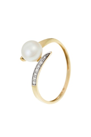 Anello Fenoa - Oro gialli, diamanti e perla coltivata