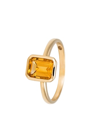 Anello Classy - Oro giallo e citrino