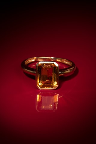 Anello Classy - Oro giallo e citrino