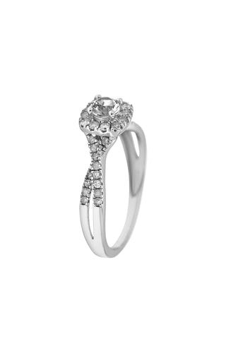 Anello Amélia - Oro bianco, diamanti e topazio