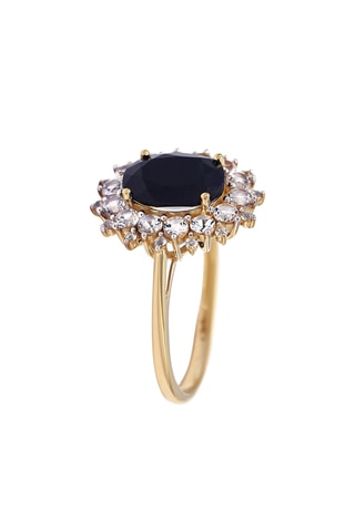 Anello Soleil Bleu - Oro giallo, topazio e zaffiro