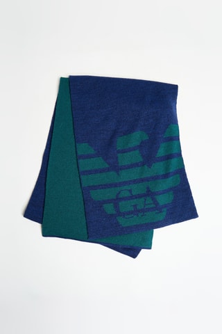 Echarpe en laine - Bleu marine et vert