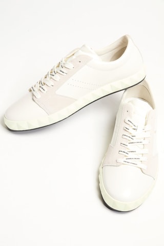 Baskets en cuir - Ecru - Emporio Armani