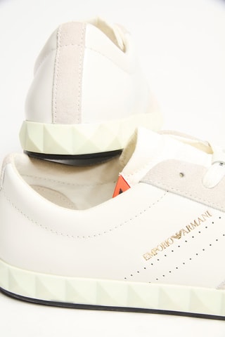 Baskets en cuir - Ecru - Emporio Armani