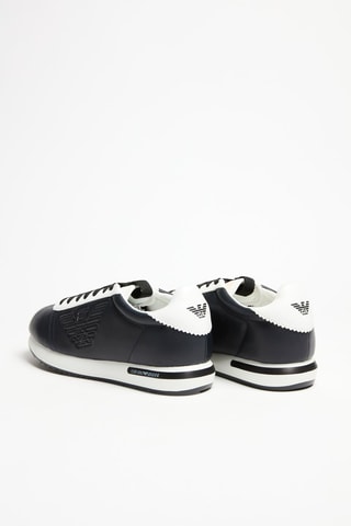 Baskets en cuir - Blanc et noir - Emporio Armani