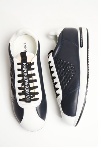 Baskets en cuir - Blanc et noir - Emporio Armani