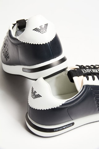 Baskets en cuir - Blanc et noir - Emporio Armani