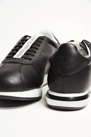Baskets en cuir - Noir et blanc - Emporio Armani