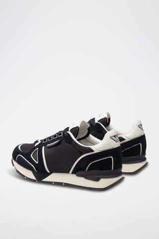 Baskets en nubuck - Bleu marine - Emporio Armani