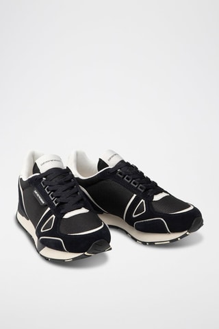 Baskets en nubuck - Bleu marine - Emporio Armani